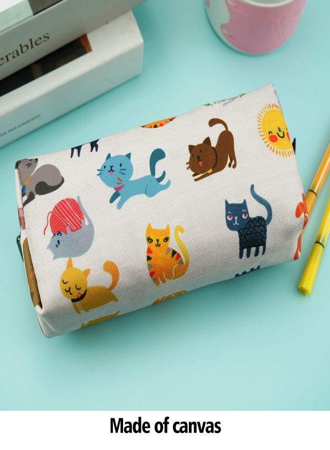 LParkin Cute Cat Pencil Case Make Up Case Cosmetic Bag Stationary Kawaii Pencil Box Pouch Teacher Gift Gadget Bag - Image 5