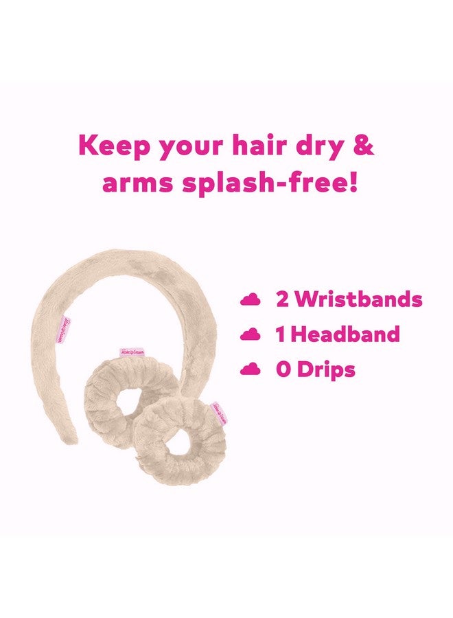 ميك أب إريزر ممحاة مكياج من ذا أوريجينال، عصابة رأس وأساور ماصة، تجمع الماء أثناء غسل الوجه، مجموعة سبا من 3 قطع، كريم حلو، مقاس واحد يناسب معظم الأشخاص - Image 2