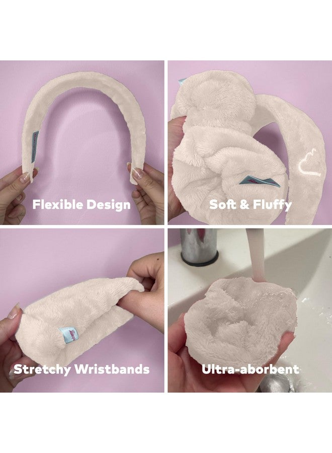 ميك أب إريزر ممحاة مكياج من ذا أوريجينال، عصابة رأس وأساور ماصة، تجمع الماء أثناء غسل الوجه، مجموعة سبا من 3 قطع، كريم حلو، مقاس واحد يناسب معظم الأشخاص - Image 4