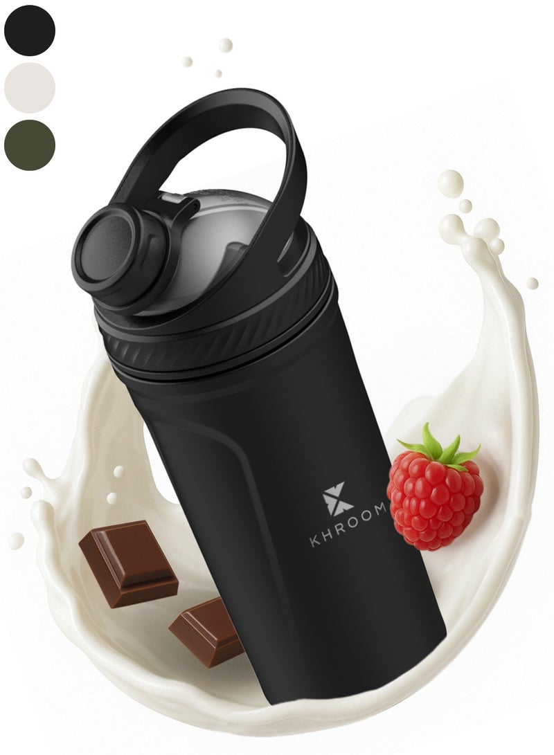 Khroom Khroom Stainless Steel Protein Shaker 700ml – Thermo Function | 12h Cold/Hot - Ideal for UAE Heat | Dishwasher Safe | Premium Fitness Shaker for Gym, Office, Travel - Image 1