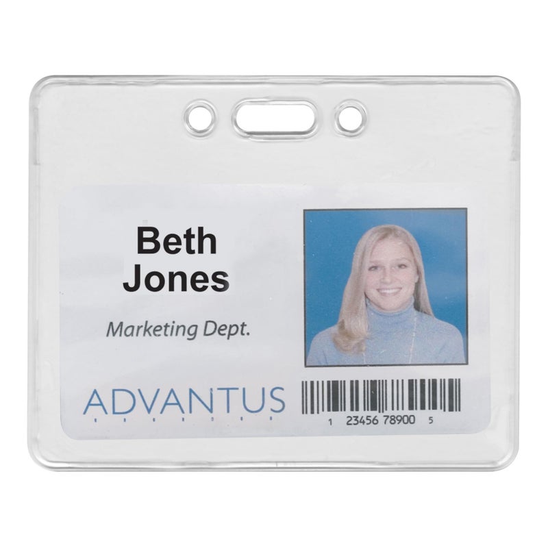 Advantus 75450 Proximity ID Badge Holder, Horizontal, 3 3/8w x 2 3/8h, Clear, 50/Pack - Image 3