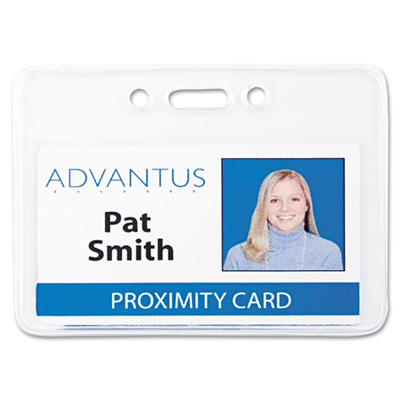 Advantus 75450 Proximity ID Badge Holder, Horizontal, 3 3/8w x 2 3/8h, Clear, 50/Pack - Image 4