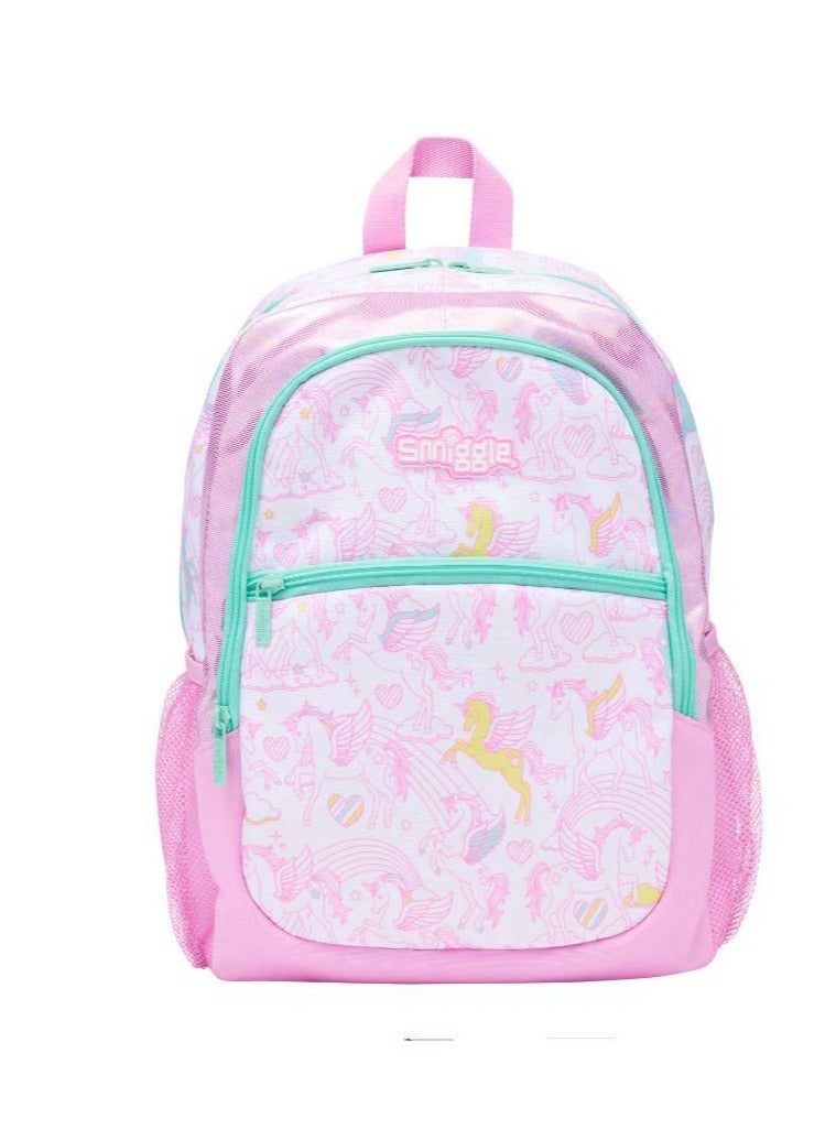 Smiggle Girls Cartoon Print Student Schoolbag Primary and Secondary School Children's Backpack Outdoor Leisure Bag Backpack 42*30CM