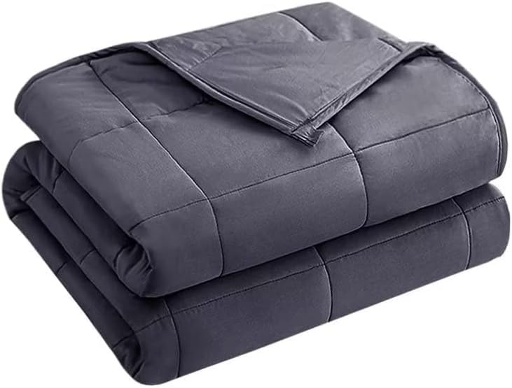 yescool Weighted Blanket for Adults 12 lbs 48 x 72 Grey Cooling Heavy Blanket for Sleeping Perfect for 110130 lbs Twin Size Breathable Blanket with Premium Glass Bead Machine Washable