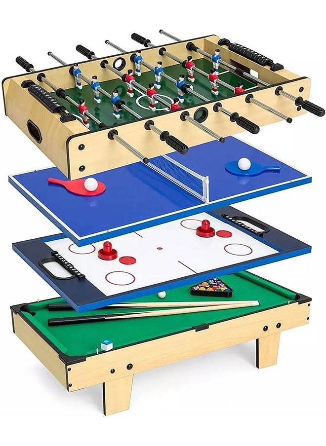 Garlo 4-in-1 Multi Game Table, Childrens Combination Arcade Set for Home, Play Room, Rec Room w/Pool Billiards, Air Hockey, Foosball and Table Tennis  - Image 1