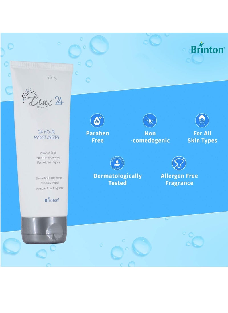Brinton Doux 24-Hour Daily Moisturizing Cream for Dry & Itchy Skin | Paraben-Free, Non-Comedogenic, Non-Sticky & Non-Greasy | Allergen-Free Fragrance | Suitable for All Skin Types, 100g  - Image 2