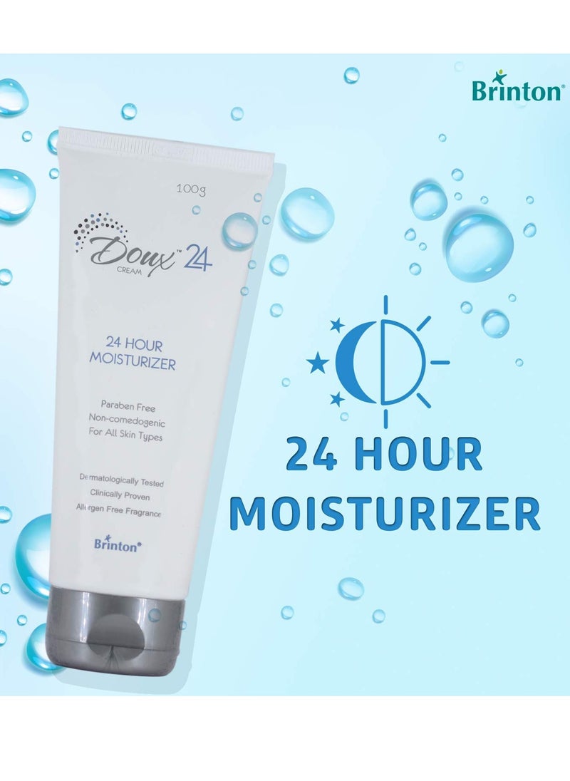 Brinton Doux 24-Hour Daily Moisturizing Cream for Dry & Itchy Skin | Paraben-Free, Non-Comedogenic, Non-Sticky & Non-Greasy | Allergen-Free Fragrance | Suitable for All Skin Types, 100g  - Image 3
