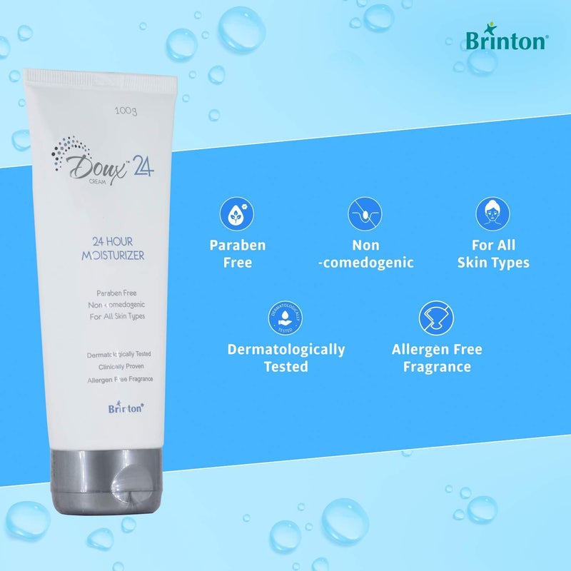 Brinton Doux 24-Hour Daily Moisturizing Cream for Dry & Itchy Skin | Paraben-Free, Non-Comedogenic, Non-Sticky & Non-Greasy | Allergen-Free Fragrance | Suitable for All Skin Types, 3.5 oz. - Image 3