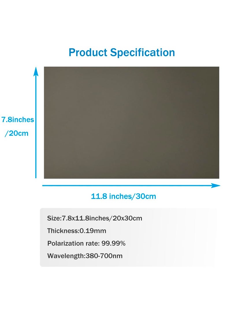 RENIAN Polarized Film Sheets 2 PCS 7.8x11.8inches/20x30cm Adhesive Polarizer Linear Polarizing Filter for Screen Educational Physics  - Image 3