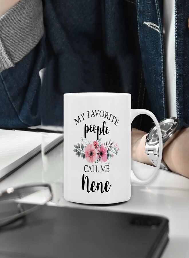 QASHWEY Nene Coffee Mug, Nene Gifts for Grandma, NeneGifts from Grandkids, Grandma Coffee Mug, Mothers Day Mug Tea Cup Gifts for Nene, My Favorite People Call Me NeneCoffee Cups Ceramic 11oz - Image 3