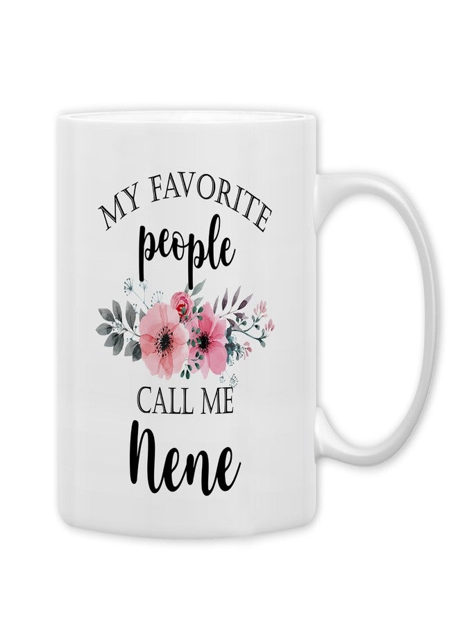 QASHWEY Nene Coffee Mug, Nene Gifts for Grandma, NeneGifts from Grandkids, Grandma Coffee Mug, Mothers Day Mug Tea Cup Gifts for Nene, My Favorite People Call Me NeneCoffee Cups Ceramic 11oz - Image 1