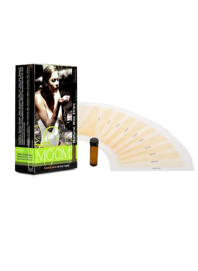 MOOM شرائح مووم إكسبريس الشمعية الجاهزة للوجه والبكيني، علبة 20 شريحة - Image 1