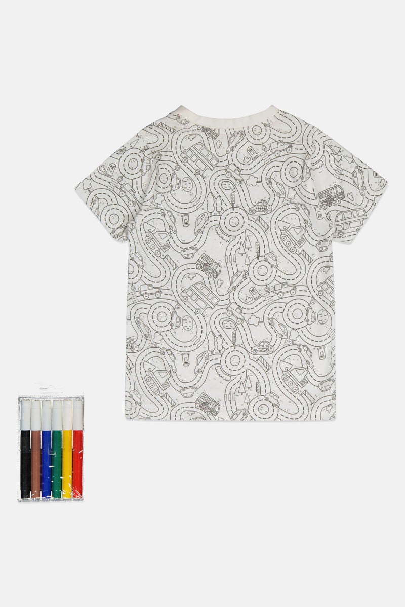 Hamleys Toddlers Boy Crew Neck Short Sleeve Allover Print T-Shirt, Multicolor - Image 2