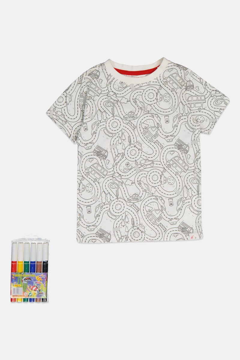 Hamleys Toddlers Boy Crew Neck Short Sleeve Allover Print T-Shirt, Multicolor - Image 3
