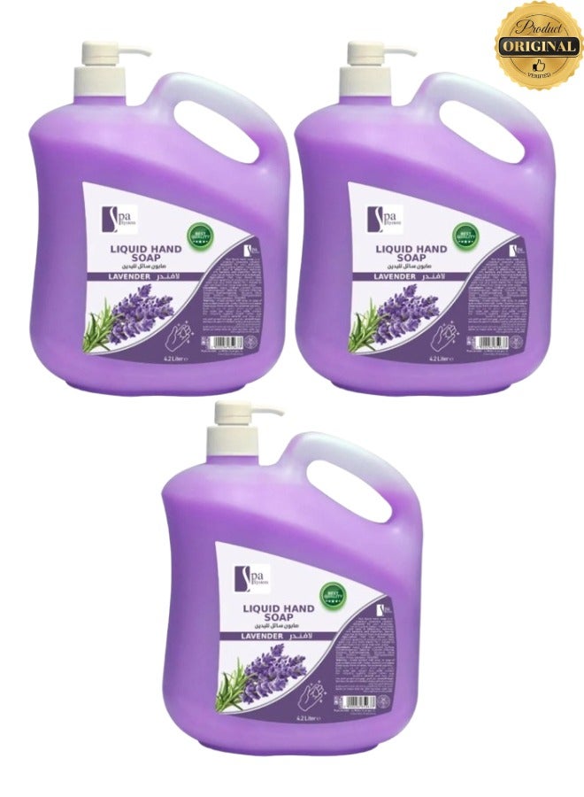 Spa System 3 Pieces Liquid Hand Soap Lavender 4.2 Litre - Image 1