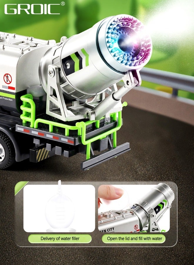 GROIC 1:32 Simulation Alloy Spray Car Toy, City Utility Vehicle Toy for Kids, Pull Back with Water Music and Sound Kids Gift, Dust Lighting Sprinkler - Image 3