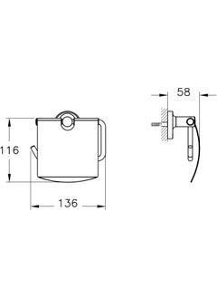 Vitra Base 300 A44112 Toilet Roll Holder, Chrome  - Image 2