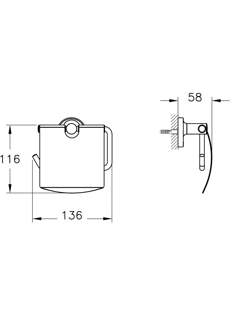 Vitra - Base 300 A44112 Toilet Roll Holder, Chrome - Image 1