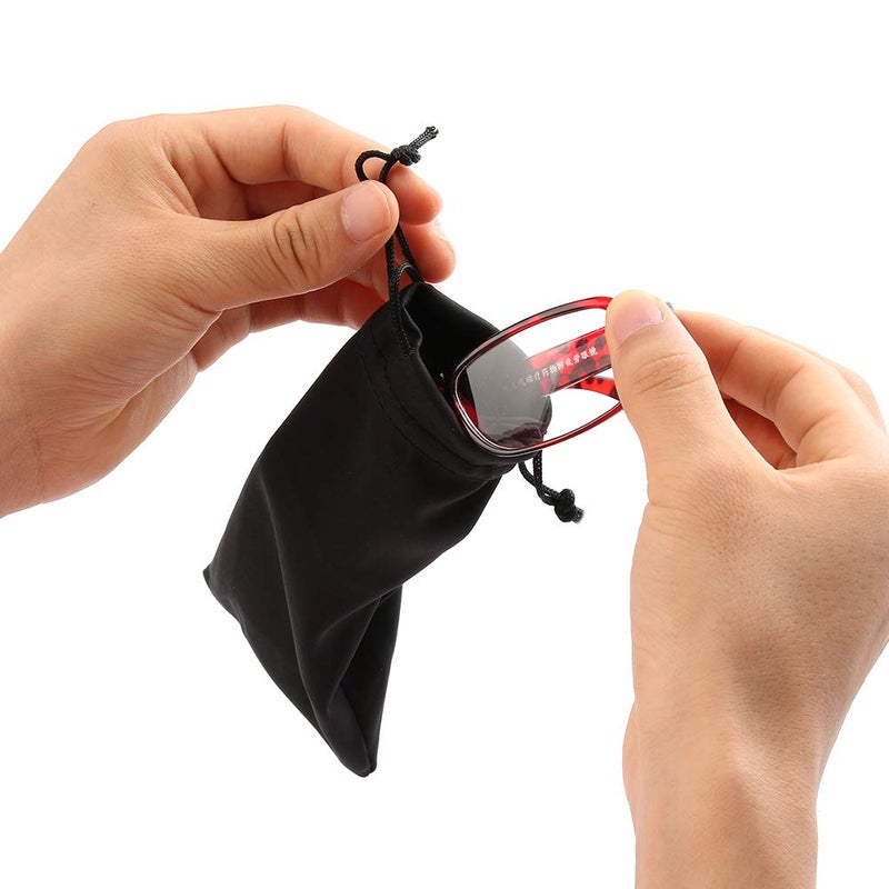 Yuyeran Yuyeran 4 PACK Sunglasses Bag Microfiber Dustproof Eyeglasses Storage Pouch Eyewear Carrying Case w/Glasses Cloth  - Image 4