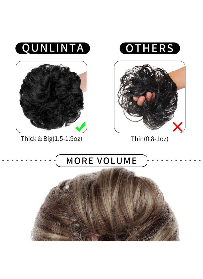Qunlinta Messy Bun Hair Piecequnlinta Hair Bun Thick Updo Scrunchies Hair Extensions Ponytail Hair Pieces For Women Girls Light Brown Mix Ash Blonde  - Image 4
