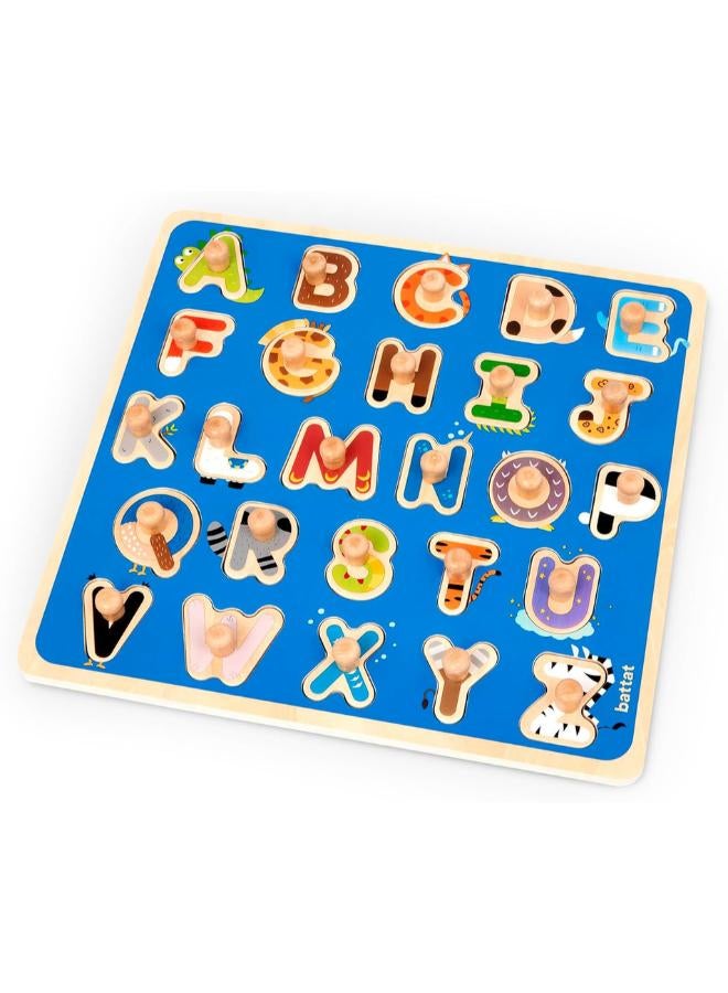 Battat Wooden Peg Puzzles - ABC - Image 1