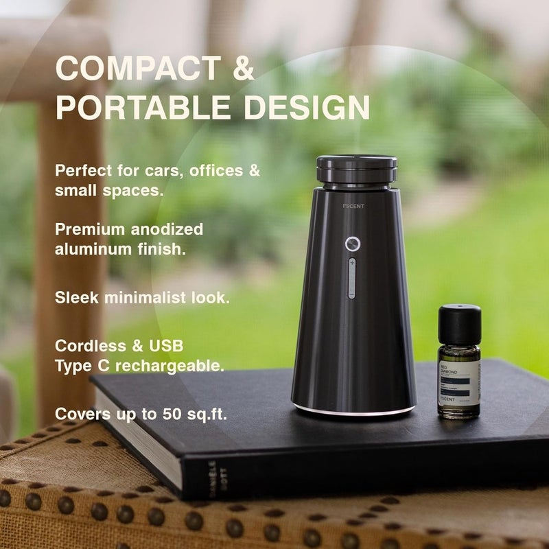 Enso Mini Cold-Air Scent Diffuser Cordless Fragrance System with Smart Car Mode For Home Office and Car Black Finish Compatible with 10ml Enso Bottles Sold Separately - Image 3
