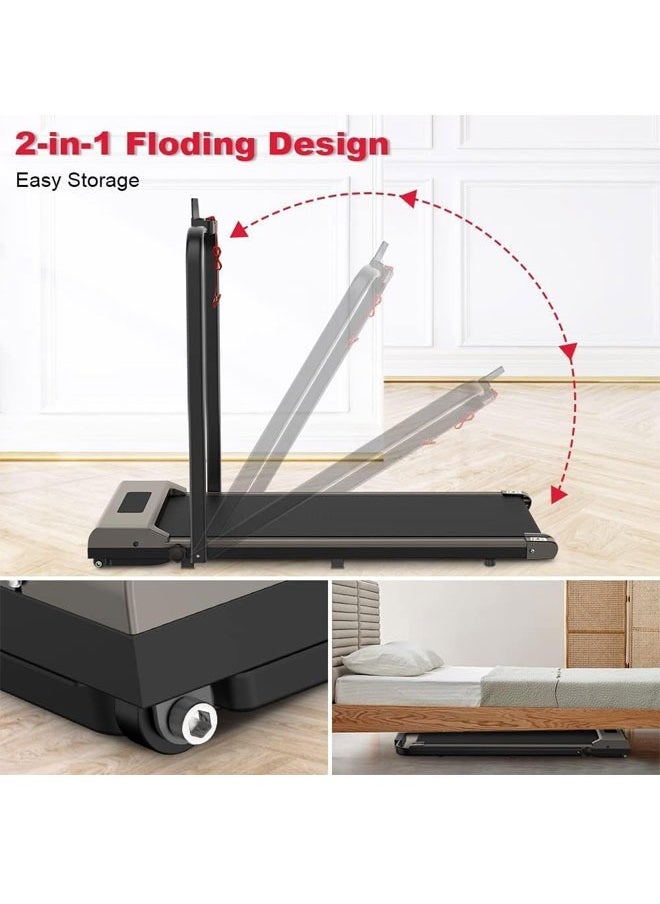 WEMART - Under Desk Treadmill 2 in 1 Walking Machine, Portable, Folding, Electric, walking pad，Walking and Jogging Machine with Remote Control for Home and Office Workout - Image 1