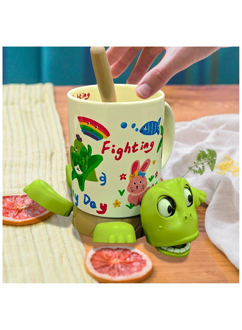 AIYISHI Funny Turtle Coasters with Surprise Expression Eyes & Raised Limbs for Home Bar, Party Gifts - Image 3