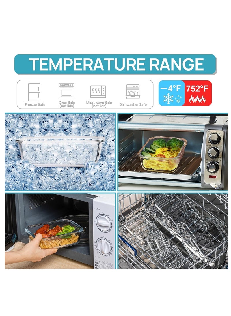 TYCOM - Tycom Glass Meal Prep Containers 12 Pack Glass Food Storage Containers with Lids Glass Lunch Box Glass Bento Box Lunch Containers Portion Control Airtight 12 Pieces. - Image 1