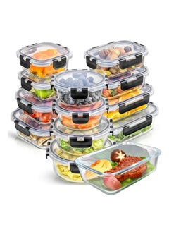 TYCOM Tycom Glass Meal Prep Containers 12 Pack Glass Food Storage Containers with Lids Glass Lunch Box Glass Bento Box Lunch Containers Portion Control Airtight 12 Pieces.  - Image 1