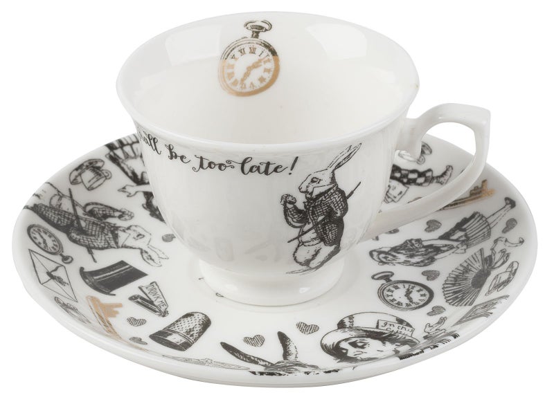 VA Alice in Wonderland Espresso Cup and Saucer 100 ml 4 fl oz White