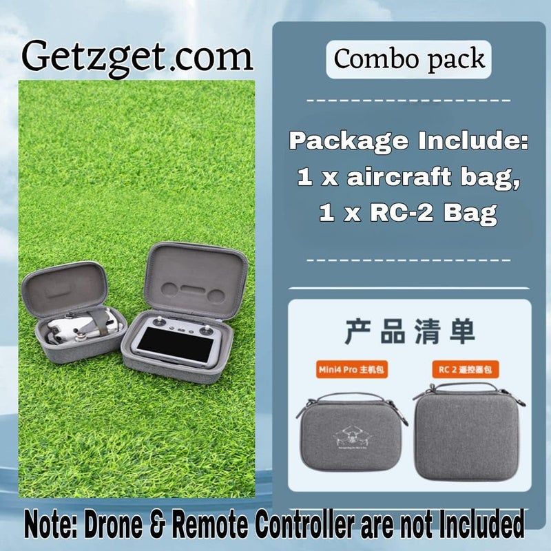GetZget ® Carrying case Bag for DJI Mini 4 Pro Drone & Rc2 Remote Protective Compact Ca Best Air Travel Accessories (Combo Bags) - Image 2