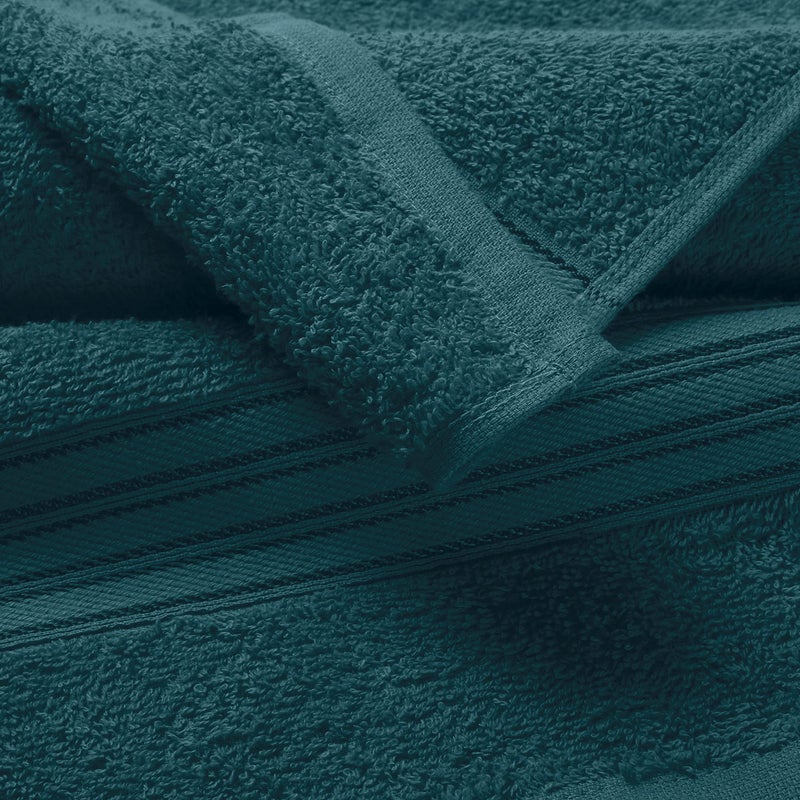 BOUTIQUO 100% Cotton 2 Pack Bath Towel Set 28x55 inches  Eco-Friendly Large Bath Towels  Compact Quickdry Lightweight Soft & Highly Absorbent Bath Towel  Ideal for Everyday Gym Travel Camp Pool - Teal - Image 2