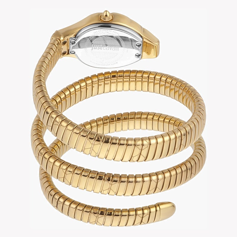 جاست كافالي ساعة جاست كافاللي للنساء مع هيكل من الفولاذ المقاوم للصدأ باللون الذهبي وسوار من الفولاذ المقاوم للصدأ باللون الذهبي - Image 3