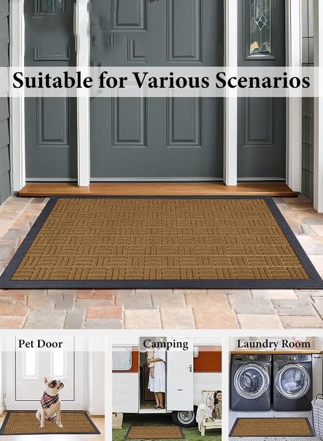 AGREON Front Door Mat, Heavy Duty Durable Welcome Mat for Outdoor Indoor, Dirt Trapper Waterproof Super Absorbent Door Mat, Anti-Slip Trapping Rugs for Entryway Outside Patio Porch - Image 3