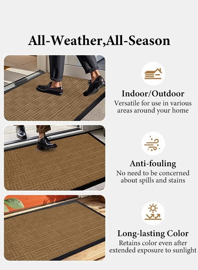 AGREON Front Door Mat, Heavy Duty Durable Welcome Mat for Outdoor Indoor, Dirt Trapper Waterproof Super Absorbent Door Mat, Anti-Slip Trapping Rugs for Entryway Outside Patio Porch - Image 5