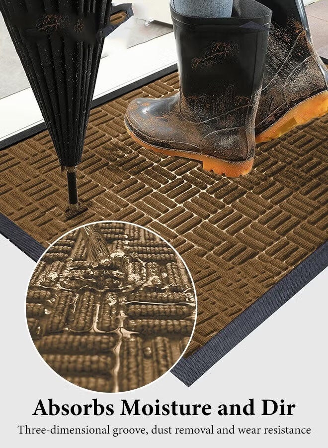 AGREON Front Door Mat, Heavy Duty Durable Welcome Mat for Outdoor Indoor, Dirt Trapper Waterproof Super Absorbent Door Mat, Anti-Slip Trapping Rugs for Entryway Outside Patio Porch - Image 4