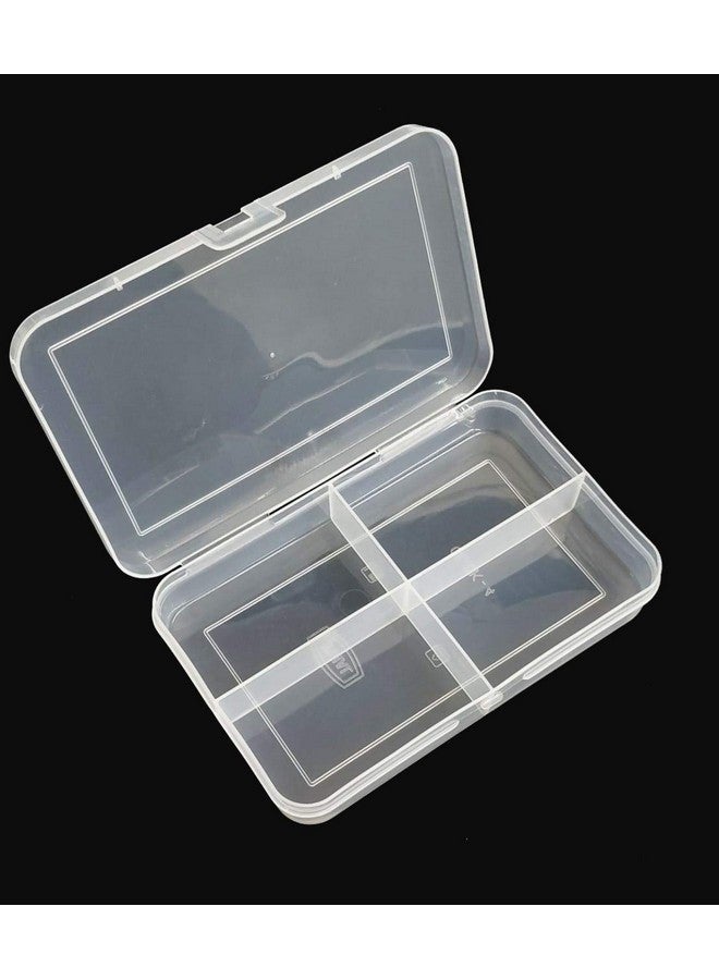 CSM Multipurpose Rectangular Plastic Jewellery Storage Box with Dividers 4 Grids (Transparent) -Pack of 2 - Image 4