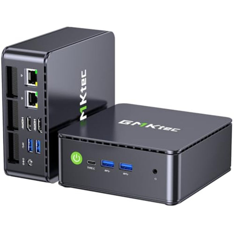 Mini PC for network server use, aluminum alloy body, black color, dual 2.5G NIC and triple-display support - Image 1