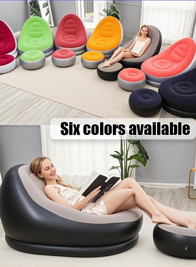 Generic Inflatable Deck Chairs with Air Pump, Inflatable Patio Lounge Chairs for Indoor Living Room Bedroom, Outdoor Travel Camping Picnic Beach Chaise Lounges  - Image 3