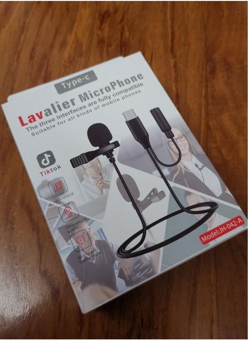 ELTRAZONE JH-042 1.5M USB Type C LAVALIER Microphone Mobile Phone  Recording Monitor Microphone Type-C Mic Only for Android Phone JH-042 1.5M USB Type C LAVALIER Microphone Mobile Phone  Recording Monitor Micr  - Image 4