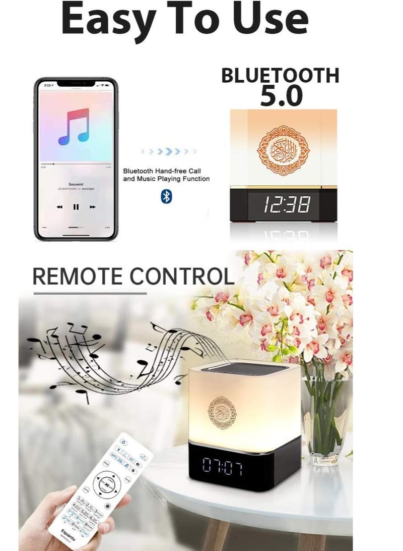 ELTRAZONE Portable Quran Speaker 5 in 1 Bluetooth Speaker with 7 Colors LED Lights Quran Recitations and Song Fast Surah Selection FM Broadcast Remote & Touch Control  - Image 5