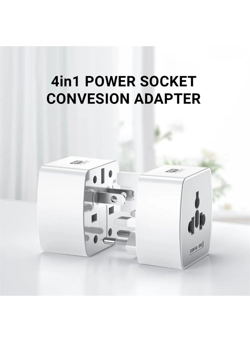 ROCKER Rock your life Rocker RZ4 Universal Travel Adapter Worldwide Travel Plug MultiPower Outlet for 224 Countries Compact Design ABS VO Certified Compatible with Mobile Laptop Tablet Camera Power Bank  - Image 2