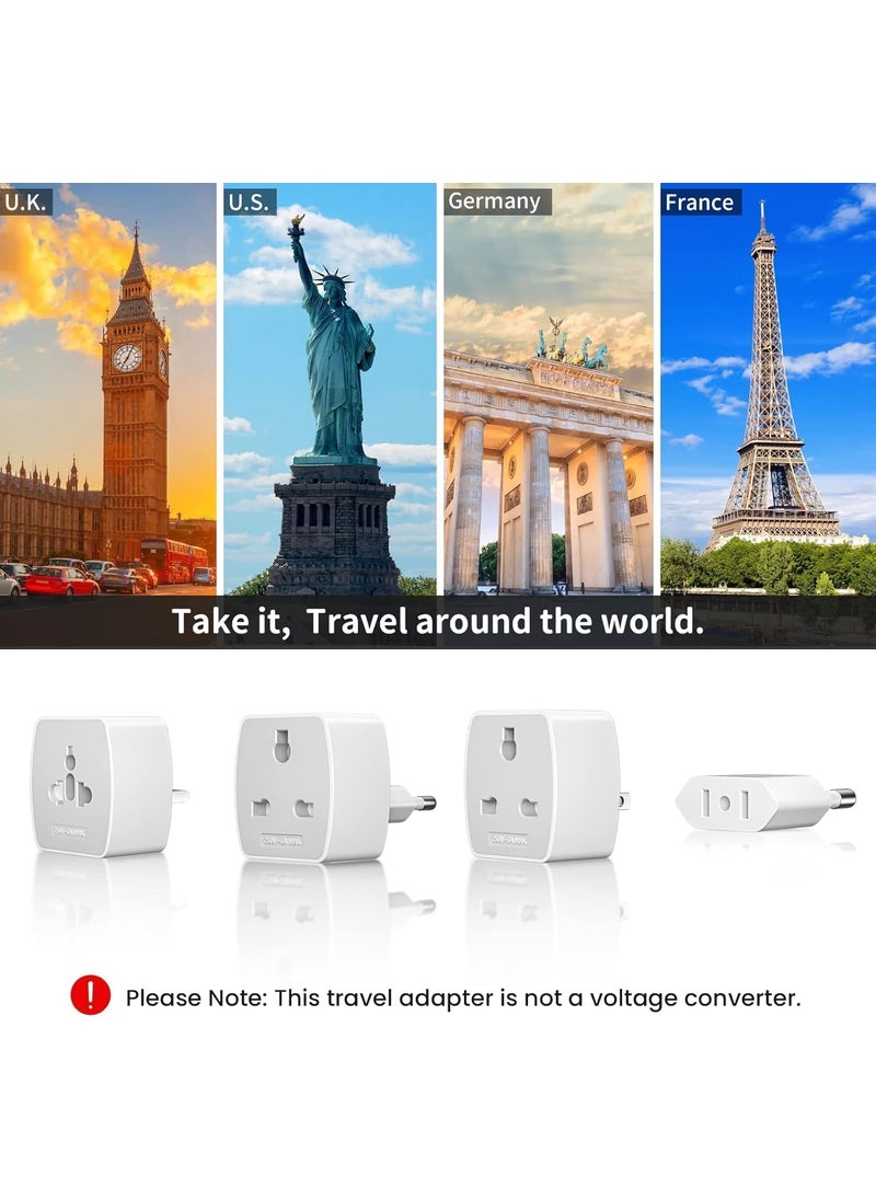 ROCKER Rock your life Rocker RZ4 Universal Travel Adapter Worldwide Travel Plug MultiPower Outlet for 224 Countries Compact Design ABS VO Certified Compatible with Mobile Laptop Tablet Camera Power Bank  - Image 3