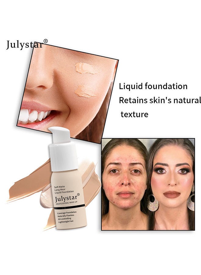 Julystar Oil Control Foundation Foundation Cream Foundation Concealer Lasting Makeup-Free Liquid Foundation  - Image 3