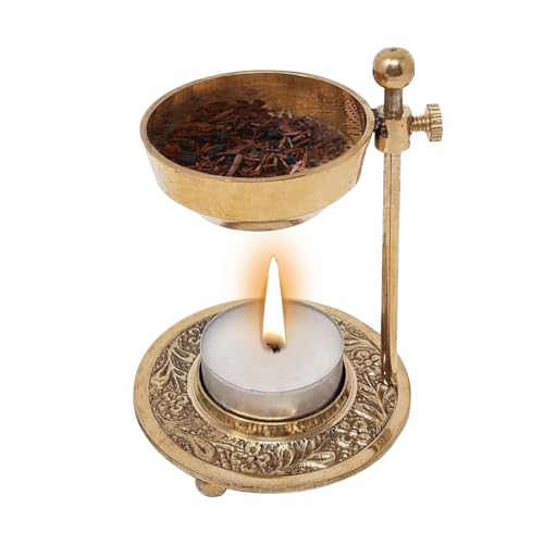 TORPPEZA Brass Fragrance Lamp Oil Diffuser Camphor Lamp Bakhoor Frankincense Burner with Adjustable Handle Spiritual Use - Image 3
