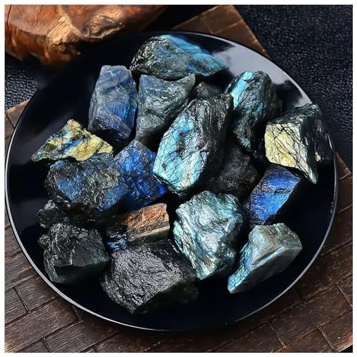 Zenkeeper 1Lb Raw Labradorite Stones for Tumbling, Polishing, Rough Labradorite Crystals Bulk Rough Gemstone for Jewelry Making, Healing, Meditation, Reiki - Image 2