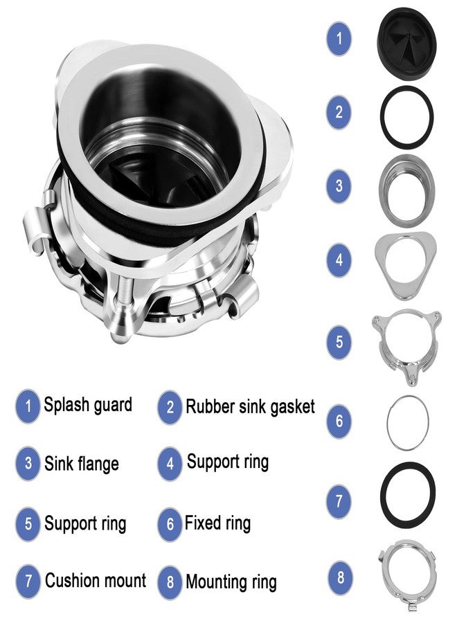 Ketofa Garbage Disposal Flange Kit, Stainless Steel Sink Garbage Disposal 3 Bolts Mounting 3 1/2 Sink Drain Hole, Kitchen Sink Flange Kit for Garbage Disposal With Mounting Wrench - Image 5