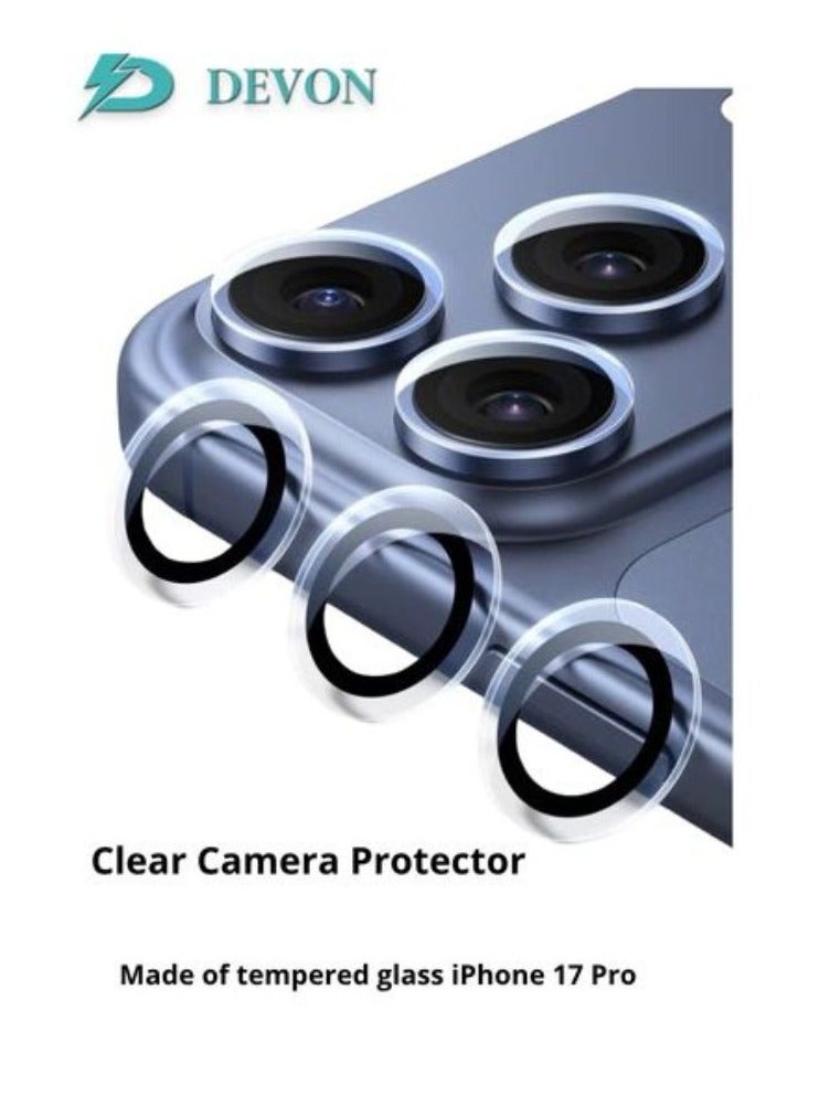 ديفون Devon iPhone 17 Pro Camera Lens Protector temperedglass