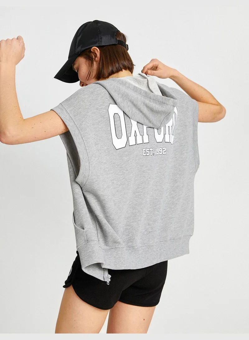 كوتون Short Sleeve Zip Up Sweatshirt